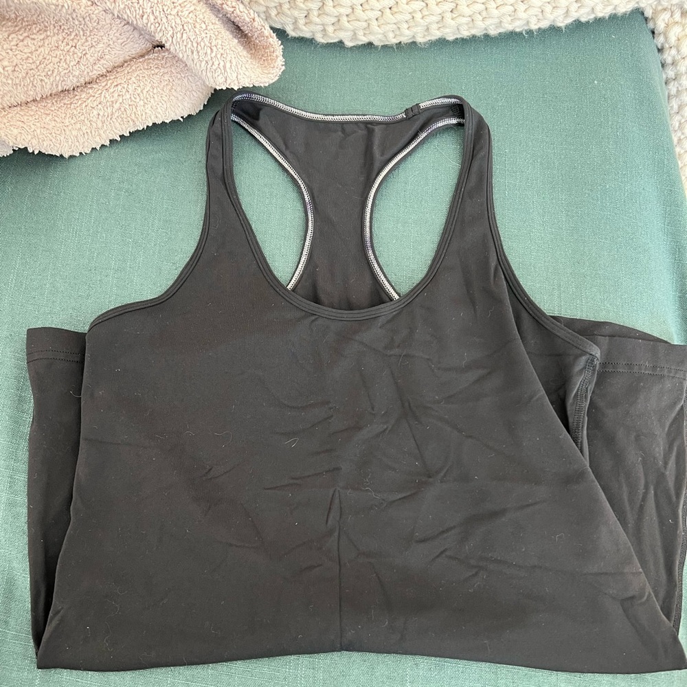Lululemon women’s active razorback tank top. Size 10. Black